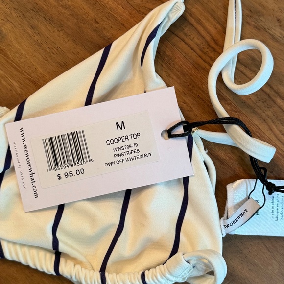 WeWoreWhat Cooper Pinstripes Bikini Top Medium - Picture 7 of 7